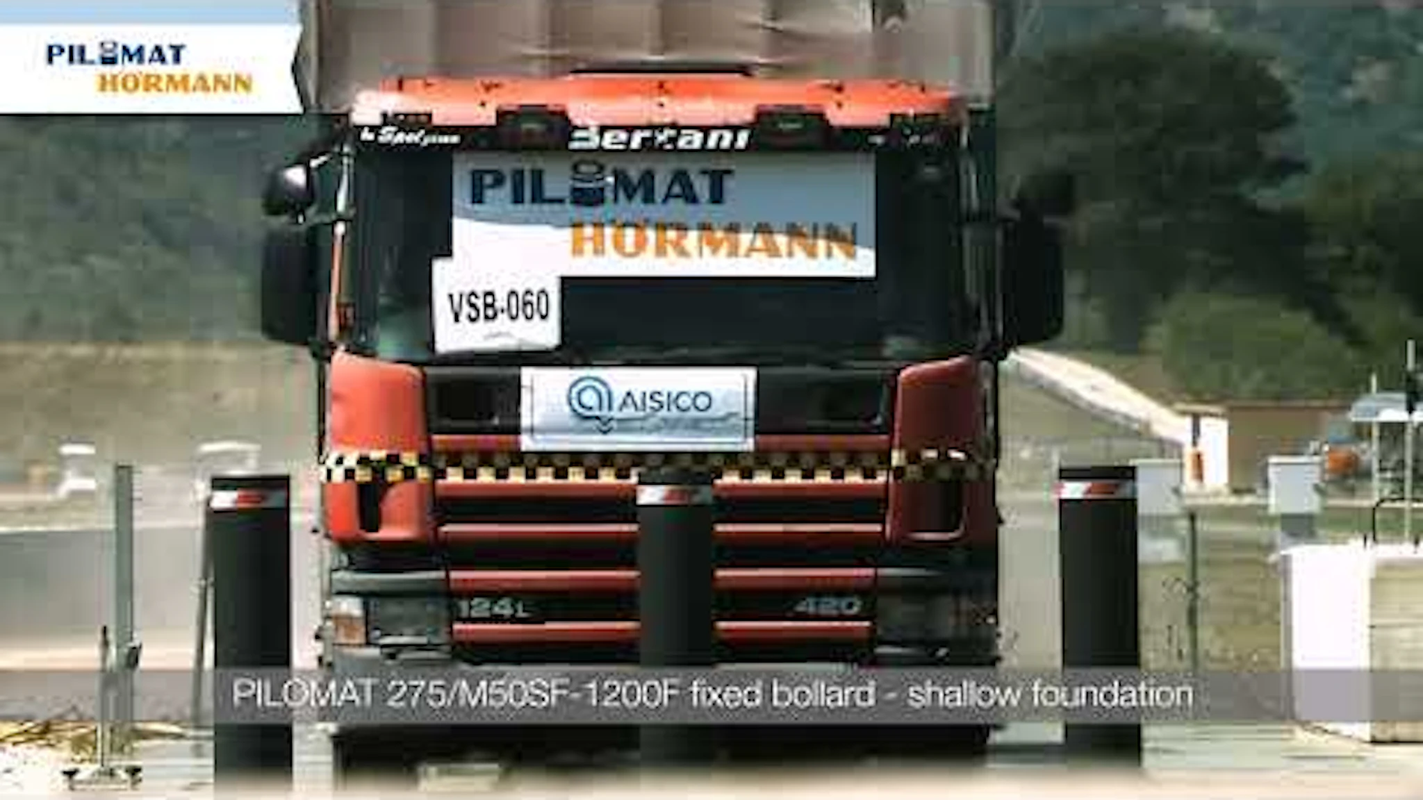 Crash test IWA14, PAS68, ASTM - Pilomat 275/M50SF-1200F fixed bollard Hörmann on Youtube