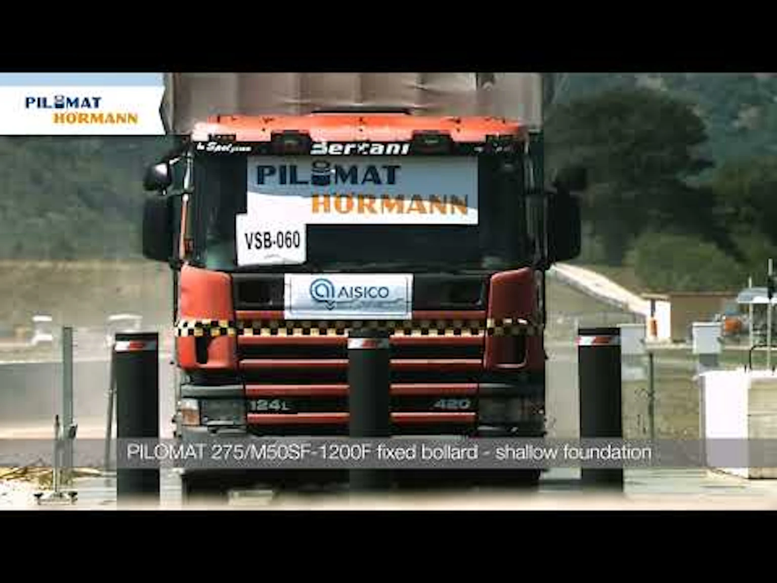 Crash test IWA14, PAS68, ASTM - Pilomat 275/M50SF-1200F fixed bollard Hörmann on Youtube